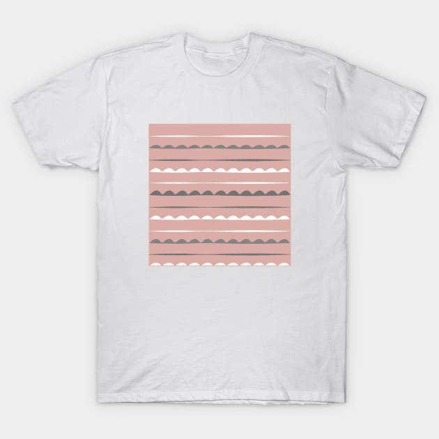 Stripes decor. pink. white. T-Shirt by PrintedDreams